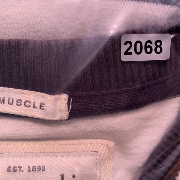 Abercrombie Fitch‎ Mens Muscle Stripped Knit Shirt Sz L Y2K Preppy Coastal Logo - Picture 14 of 14